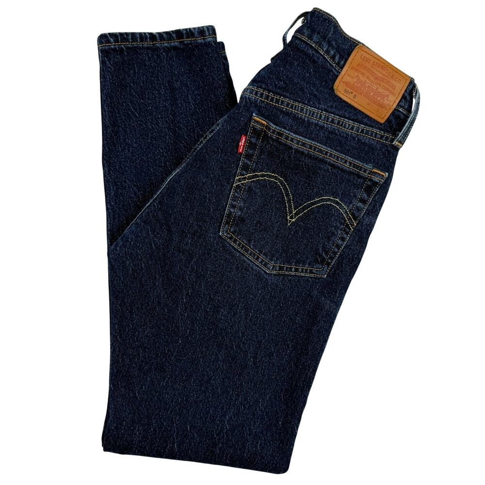 Levi's 501 Skinny Jeans Women's W26 L28 Dark Wash High Rise Classic Denim